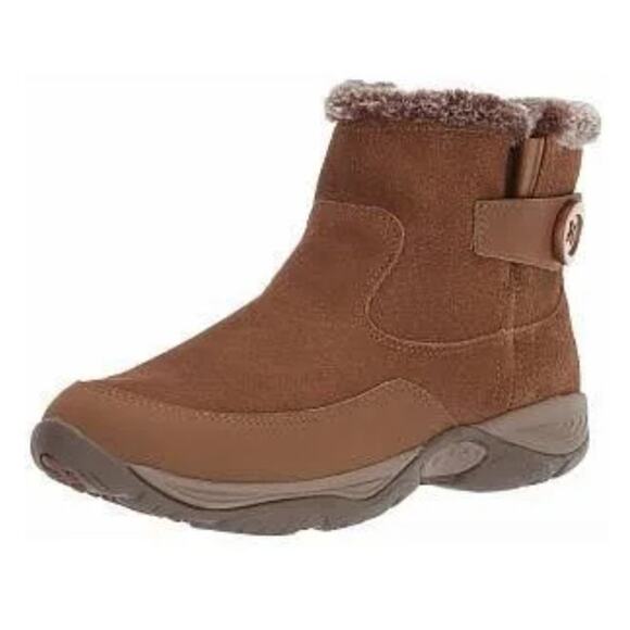 Easy Spirit Women 9.5 W Light Brown "Excel8" Mid-Calf Ankle Side Zipper Boot - Picture 1 of 9